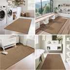 2x8 ft Hallway Runner Rug Extra Long Boho Woven Kitchen Runner Rugs Mat Non Slip Washable, Soft Entryway Laundry Floor Carpet for Indoor Backdoor Bedroom Hallway Living Room, Dark Brown/Coffee
