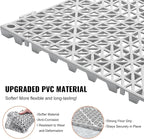 VEVOR Interlocking Tile 55PCS, Drainage Tiles 12" x 12" Splicing, Soft PVC Interlocking Drainage Floor Tiles, Non-Slip Drainage Holes for Restroom, Bathroom, Kitchen, Pool, Wet Areas, Grey