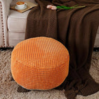 SUTAVIA Pouf Ottoman Cover Unstuffed Pouf Seat Decorative Soft Storage Bean Bag 20x20x8 Inches Floor Footrest for Living Room Bedroom (Burnt Orange, Round)
