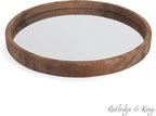 Rutledge & King Wall Mirror - Rustic Round Mirror - Decorative Circle Mirrors for Bathrooms, Living Rooms, and Bedrooms (2 Pack, Midwood - Large)