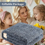 WRENSONGE Throw Blanket Cationic Dyeing Navy Blue Soft Cozy Fluffy Warm Hand Made Weave Throw Blankets for Couch, Sofa, Chair, Bed, Camping, Picnic, Travel Lightweight Bed Blanket - 60"x80"