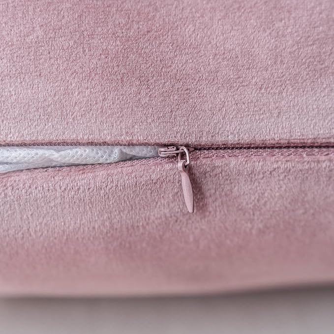 NiNi ALL Decorative Throw Pillow Covers Velvet 28x28 Inch Pack of 2 Dusty Pink Cushion Covers Soft for Couch Sofa Bedroom Living Room Outdoor
