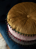 Round Throw Pillow Thickened Seat Cushion Sofa Cushion Meditation Pillow Living Room Window Balcony Decoration Pillow (15.7in, Ginger)