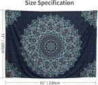 Edeesky Black Blue Mandala Tapestry Wall Hanging Vintage Tapestries Aesthetic Hippie Wall Decor Bohemian Wall Art Boho Home Decoration for Bedroom,Living Room,Dorm