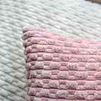 Set of 4 Pink Beige White Decorative Throw Pillow Covers 20x20 Inch Corduroy Pillow Covers for Bed Couch Sofa Living Room Soft Square Cushion Cases