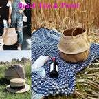 Extra Large Size(16x16x15 inches) Seagrass Belly Basket for Storage, Laundry, Picnic and Woven Straw Beach Bag - Plant Pots Cover Indoor Decorative