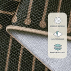 Lahome Neutral Geometric 3x5 Easy Jute Rug, Washable Rugs for Bedroom Entryway Outdoor Patio Porch Carpet, Farmhouse Rhombus Non Slip Non Shedding Black Carpet for Kitchen Entrance Balcony