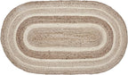 VHC Brands Jute Rug Oval with Pad, Natural and Crème, 27x48