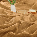 PHF 100% Cotton Muslin Blanket Twin XL Size 66"x90", 4-Layer Lightweight Gauze Throw, Breathable Cloud-Soft Minimalist Blanket for Bed, Couch, Camping & Baby, Amber, Ideal Gift