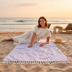 Bazaar Anatolia Turkish Beach Towel – 100% Cotton, Quick Dry, Sand Free Decor Towel for Bathroom and Camping – Oversized 71x39 Inches – Arpa Purple