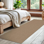 EARTHALL Woven Runner Rug 2x7 Ft Washable Runners for Hallways Cotton Non Slip Rubber Backed Kitchen Runner Braided Indoor Floor Carpet for Entryway, Hallway, Kitchen, Bedroom, Orange/Tan/Brown