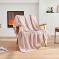 CozeCube Check Knit Throw Blanket, Pink Checkered Throw for Couch, Decorative Christmas Soft Cozy Warm Knitted Blanket for Bed Sofa Living Room, 60"X80"