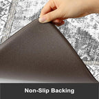 KIMODE Kitchen Rugs and Mats 2PCS Cushioned Anti Fatigue Kitchen Mat Non-Skid Waterproof Kitchen Runner Rug for Kitchen Decor,Floors,Office,Laundry,Grey