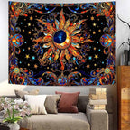 Spenlife Celestial Sun and Stars Tapestry Cosmic Tapestry for Bedroom Astral Tapestries Wall Hanging Bedroom Living Room Wall Art and Home Decor 60x80