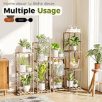Bamworld 4 Sets Tall Plant Stands Indoor Outdoor Combo Plant Shelves Wooden Plant Holder Rack for Multiple Plants Flower Stands for Living Room Balcony Garden Patio Lawn Window