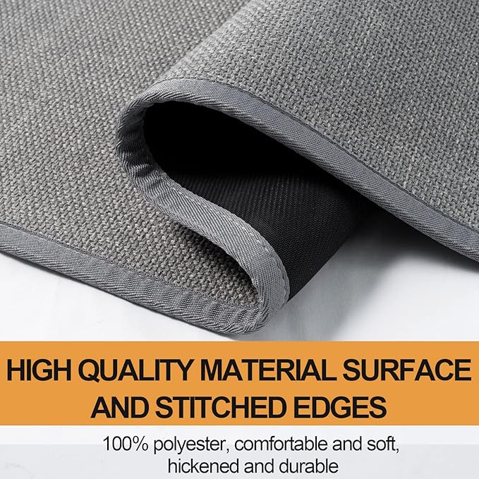 Kitchen Mat 1 PCS, Cushioned Non Slip Rugs for Kitchen Floor, Absorbent Runner Comfort Standing Mats Washable for Kitchen, Office, Home (Grey, 17.3"x30")