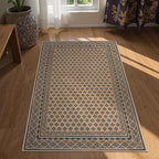 LIVEBOX Easy Jute Indoor Outdoor Rug 3x5 Front Porch, Black Washable Rugs for Entryway, Non Slip Tan Farmhouse Area Rug for Living Room, Carpet Door Mat for Entry Front Door, Patio, Kitchen, Bedroom