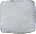 L. R. Resources, Inc. LR Home Handmade Contemporary Solid Boucle Square Indoor Medium Pouf Ottoman, Blue | Foot Rest for Bedroom, Living Room & Dorm Decor | 18 x 18 x 18 Filled Pouf for Seating