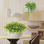 WOUSIWER 13 inch 2Pack Large Hanging Planters for Outdoor Indoor Plants with Drainage Holes and Chain, Round Hanging Flower Pots for Garden Home Porch Decor, White Speckles