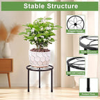 VECELO Metal Plant Stands Set of 5, Multiple Heavy Duty Flower Pot Stand, Round Plant Holder, Black