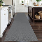 EARTHALL Runner Rug 3x12 Ft Washable Runners for Hallways Extra Long Woven Non Slip Entryway Runner Braided Kitchen Runner Indoor Outdoor Carpet Runners for Entryway, Hall, Foyers, Dark Gray