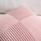 Fancy Homi 2 Packs Blush Pink Long Lumbar Decorative Throw Pillow Covers 16x24 Inch for Couch Bed Sofa, Rustic Farmhouse Boho Home Decor, Soft Striped Corduroy Rectangle Accent Cushion Case 40x60 cm