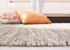 SAFAVIEH Vintage Leather Collection Accent Rug - 2' x 3', Beige, Handmade Boho Fringe Leather & Jute, Ideal for High Traffic Areas in Entryway, Living Room, Bedroom (VTL203B)