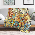 Boho Floral Throw Blanket Vintage Colorful Flowers Bohemian Print Mandala Blanket for Sofa Bed Couch Chair Or Dorm 40"x50"