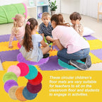 20 Pack Kids Crazy Carpet Circle Seats 16 Inch Round Floor Mat Kids Colorful Floor Cushions Soft Educational Classroom Rug for School Home Group Activity Learning Marker Playing Areas
