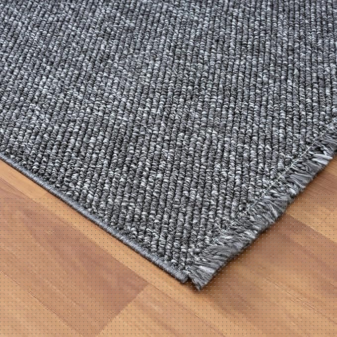LUXE WEAVERS Solid Machine Woven Smoke 8x10 Area Rug, Indoor Stain-Resistant Carpet