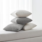 Topfinel 4 Packs Decorative 20x20 Inch Grey Throw Pillow Covers for Living Room Couch Bed, Rustic Modern Home Decor, Soft Corduroy Small Bulge Accent Square Cushion Case 50x50 cm(Light Grey)