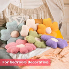 6 Pcs Flower Shaped Pillows Daisy Floor Throw Pillows 15 Inch Flower Seat Cushion for Reading Sofa Couch Bed Decor for Back to School First Day of School(Bright Color)