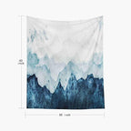 EMMTEEY Tapestry Wall Hanging for Women, Tapestries Décor Living Room Bedroom for Home Inhouse 50X60 Inches Blue Mountains Silhouette Fading in Distance Perspective Watercolor