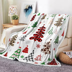 Christmas Throw Blanket Xmas Tree Decor Cozy Fuzzy Warm Winter Super Soft Blankets for Couch Sofa 60 x 80 inch