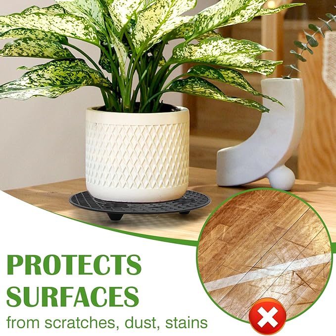 Zynery 10-Piece Planter Stands for Indoor & Outdoor Plants - Elevator Trays & Saucers for Pots (11.8in)