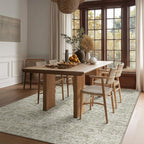 Washable Area Rugs 5'x7' Non-Slip Vintage Boho Distressed Fade Resistant Low Pile Carpet for High-Traffic Living Room, Bedroom & Dining Room