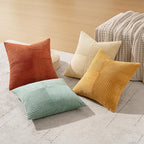 MIULEE Teal-Orange Decorative Throw Pillow Covers 22x22 Inch Set of 4 Boho Corduroy Striped Cushion Cases Modern Farmhouse Patchwork Pillow Cases for Couch Sofa Bedroom Home Decor
