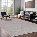 Easy Jute Rug 6x9 Indoor Outdoor Natural Rugs Solid Fiber Rug Woven Area Rug Boho Easy Clean Inside Carpet for Living Room Bedroom Dining Room Hallway or Outdoor Patio Porch (6 X 9 Silver)