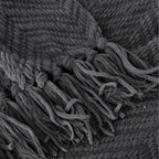 BATTILO HOME Dark Grey Throw Blanket for Couch, Knit Charcoal Throw Blanket Versatile for Chair, 60 x 80 Inch - Super Soft Warm Grey Blanket with Tassels for Bed, Sofa and Living Room