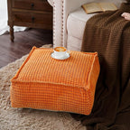 SUTAVIA Pouf Ottoman Cover Unstuffed Pouf Seat Decorative Soft Storage Bean Bag 20x20x8 Inches Square Floor Footrest for Living Room Bedroom (Burnt Orange, Square)