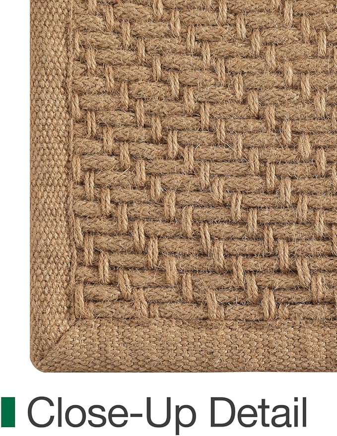 LUMI 4x6 Jute Area Rug for Living Room, Natural Handwoven Rugs Non Slip, Farmhouse Braided Carpets No Shedding for High Traffic, Dining Room, Indoor, Outdoor, Patio