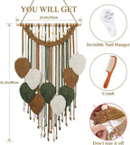 Weldomcor Macrame Wall Hanging Boho Leaf Woven Tapestry, Bohemian Chic Home Decor Modern Handmade Leaves Feather Wall Art Decorations for Bedroom Living Room Apartment Ornament 16.5" W X 31.5" L