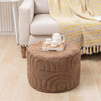 Asuprui Round Ottoman Pouf Ottoman Foot Stool Seat Faux Fur Bean Bag Foot Rest Floor Chair Leg Rest for Living Room, Bedroom or Wedding Gifts 20x20x14 Inches (Coffee)