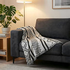 amorus Bohemian Throw Blankets,Throw Blanket Chenille Jacquard Tassels Soft Throws Cover for Couch, Bed,Outdoor Camping Picnic Car Travel Warm & Cozy for Seasons, Pattern II(63"*71")