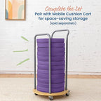 ECR4Kids SoftZone Floor Cushions, Round, Flexible Seating, Purple, 6-Piece