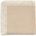 insular Cotton Muslin Baby Blanket with Tassel, Boho Bohemian Muslin Swaddle Blanket Baby Receiving Blanket with Fringe, Nursery Decor Throw or Nursing Blankets, 47" x40”, Khaki