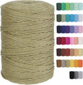 Cotton Macrame Cord 3mm 328yards Natural Colored Macrame Supplies, Soft Craft Cotton Rope for Plant Hanger Wall Hanger Dreamcatcher (Dark Khaki)