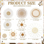 Chunful 9 Pcs Boho Nursery Wall Decor Daisy Flower Woven Macrame Seagrass Rattan Basket Wall Hanging Bohemian Decorations Gifts for Home Dorm Art Farmhouse Bedrooms Living Room(White)