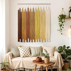 KHOYIME Macrame Wall Hanging Large Boho Home Decor Aesthetic, Bohemian Yellow Tassels Tapestry Modern Handmade Artwork Chic Wall Art Decorations for Dining Living Room Bedroom Nursery Office 38.5"x43"