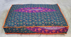 CRAFT KALA Mandala Floor Pillow Cushion Cover Seating Throw Cover Hippie Decorative Bohemian Ottoman Poufs Pom Pom Pillow Cases Boho Indian Cotton Living Room Yoga Home Décor 35" Square, Multi 6 Kaam